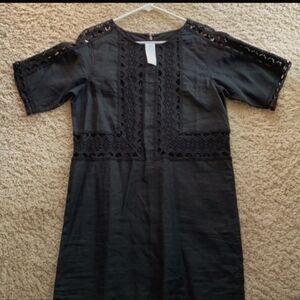 Ann Taylor Linen Crochet Dress Sz M NWT